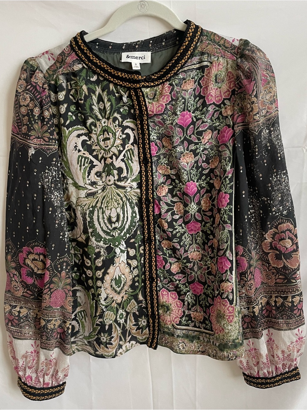 SOLD OUT Patchwork top blouse by &Merci. Size small NWOT